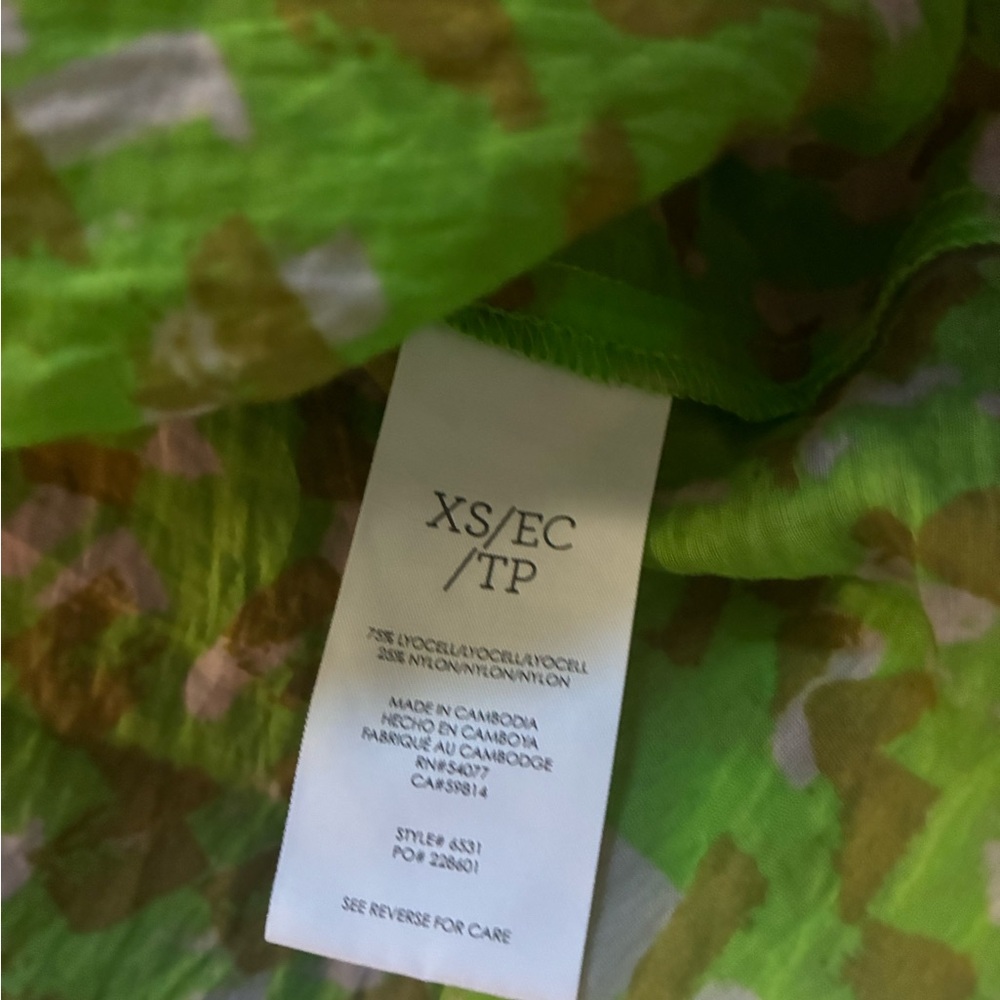 Cabi Lime Green Patterned Blouse - image 8